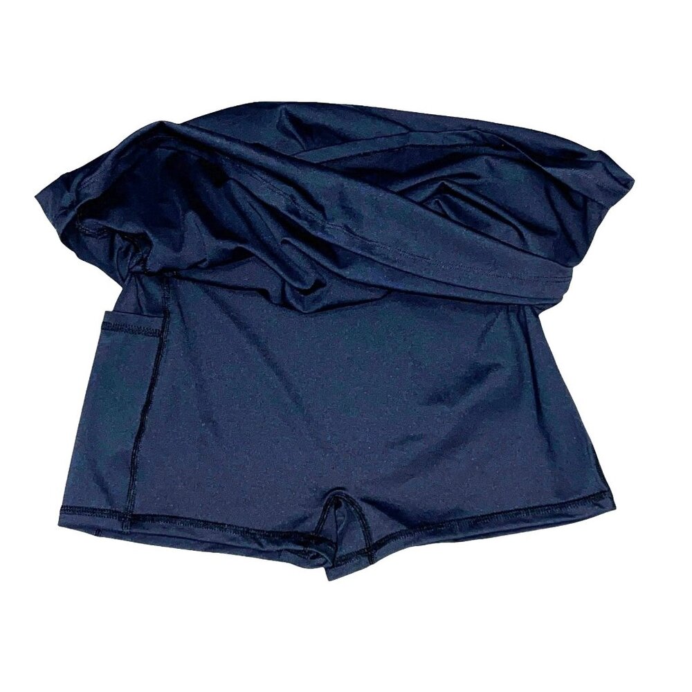 Halara 2in1 Cross Front Mini Active Skirt with Shorts and Pockets Sz XS Black Be - Picture 4 of 5